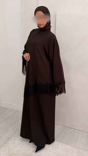 PRE-ORDER - Chocolate Tassel Abaya