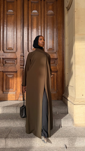 Japandi Abaya Deep Olive
