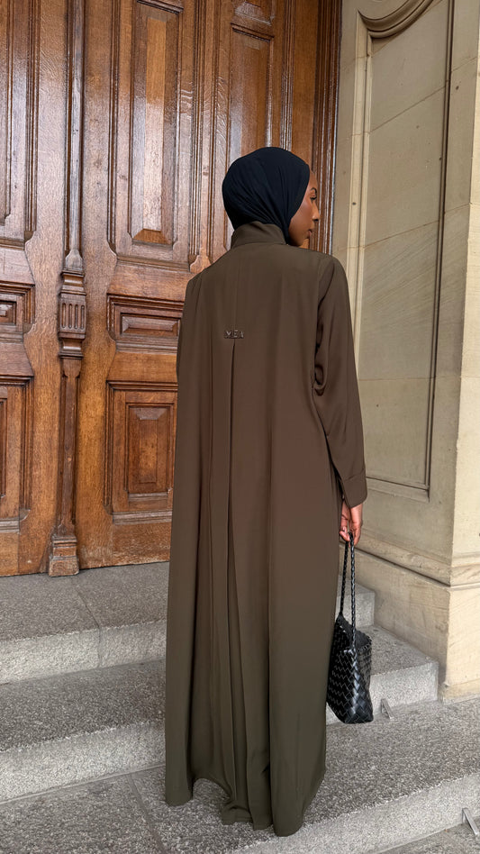 Japandi Abaya Deep Olive