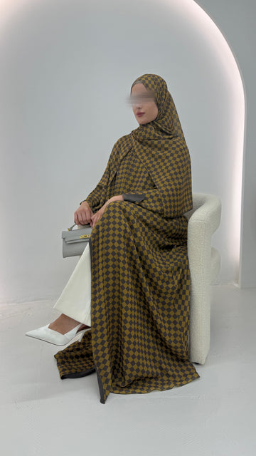 Mustard Taupe Check