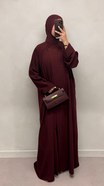 Japandi Abaya Burgundy