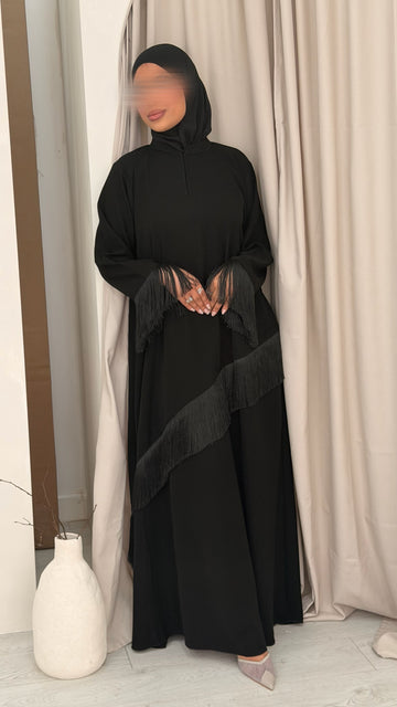 PRE-ORDER Black Tassel Abaya