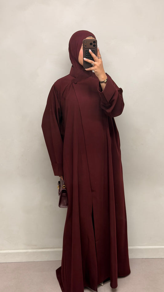 Japandi Abaya Burgundy