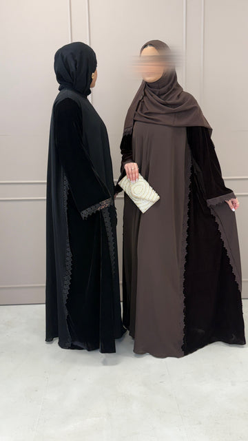 Cacao Velvet Lace Nidha (Malika ) with matching hijab